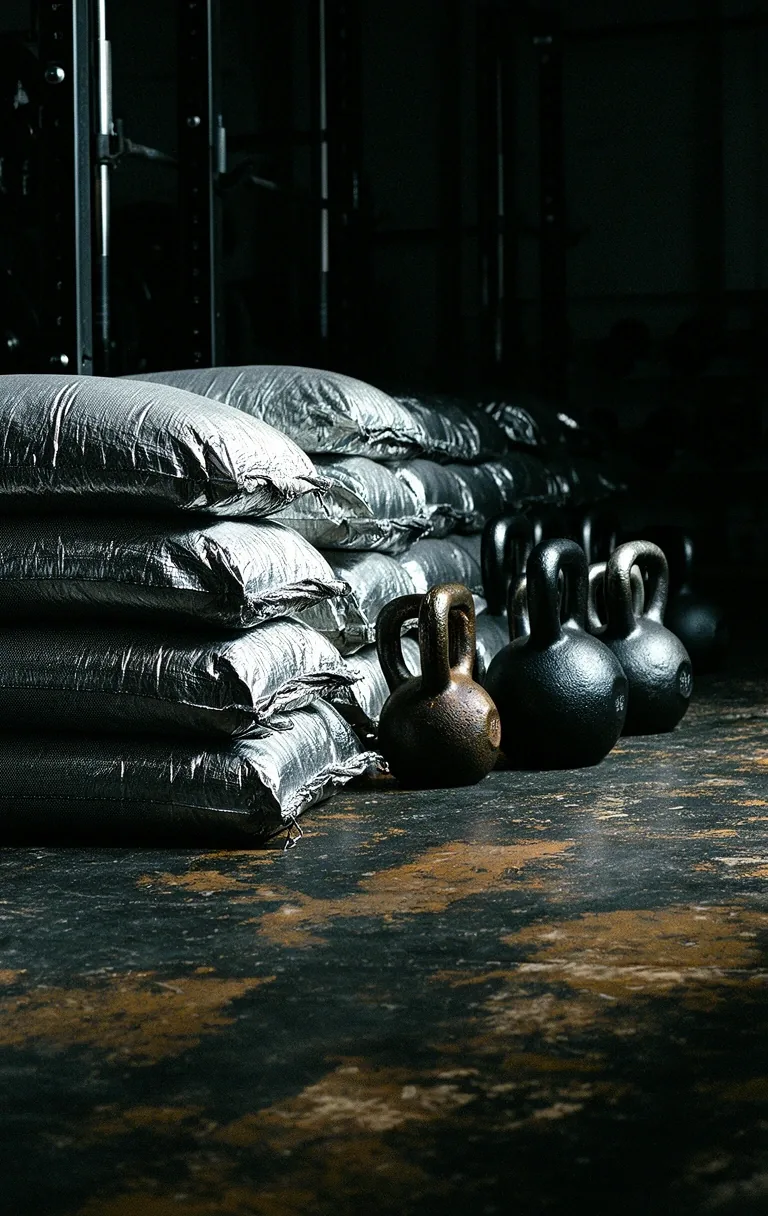 Weighted steel training tools representing physical load
